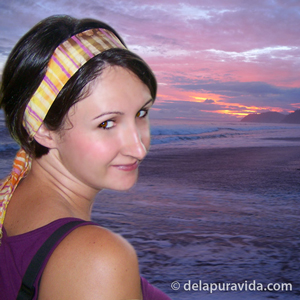 costa rica sunset Me standing on the beach in Jaco with a gorgeous sunset in the background