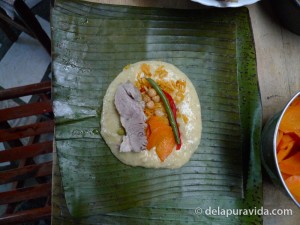 Inner content of tamale before cooking