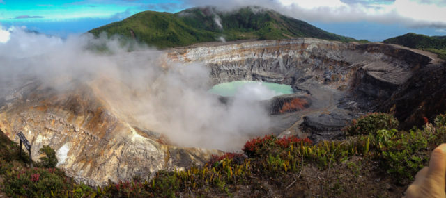 panoramic view of poas volcano on a clear day
