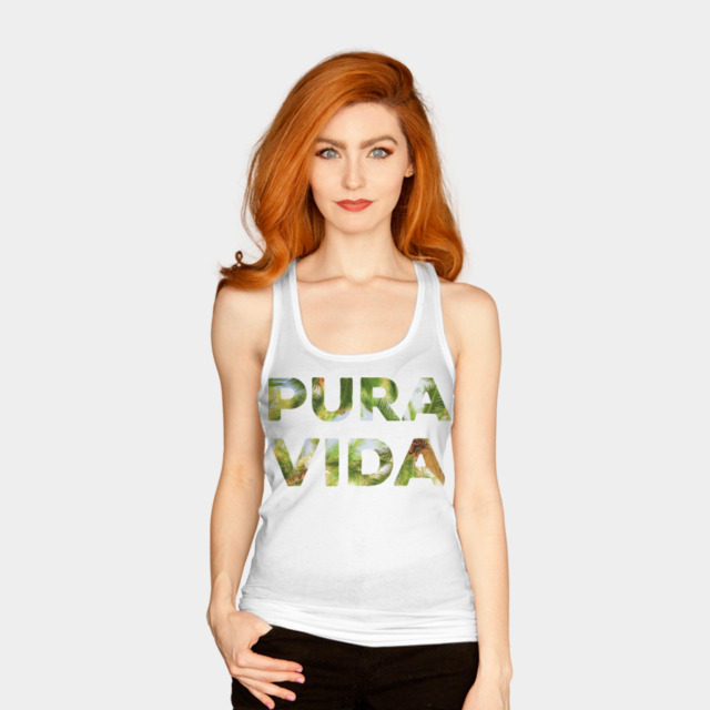 pura vida tank top with palm trees