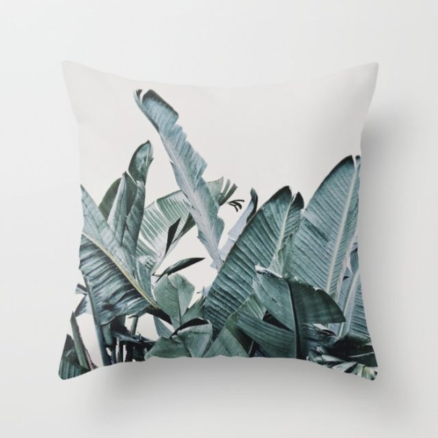 Original plant art on a throw pillow produced by Society6.