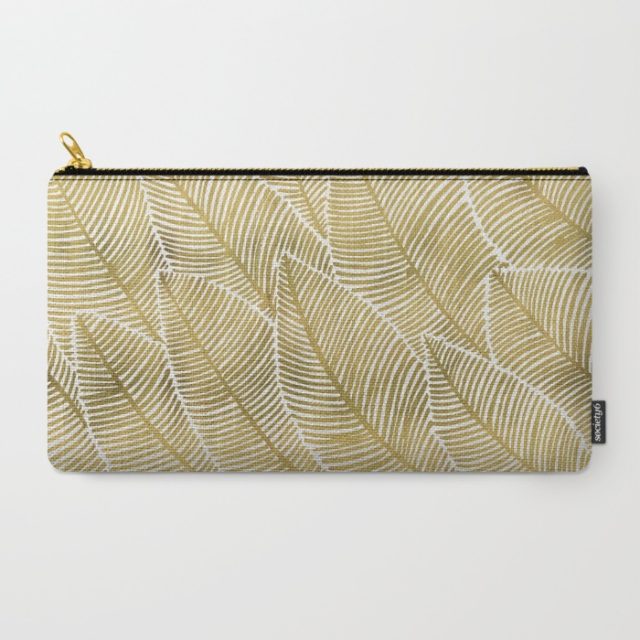 tropical gold art carry all pouch