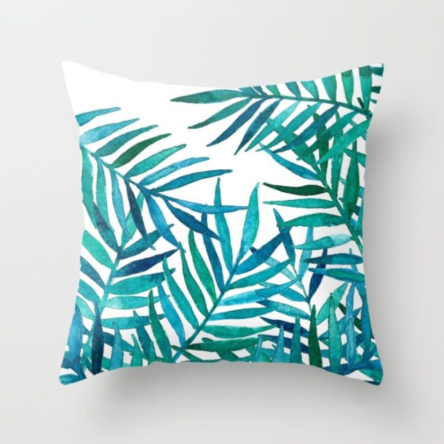 Hand painted watercolor palm leaves.