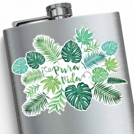 Pura Vida Sticker - Palm Leaves and Monstera Watercolor | De la Pura Vida